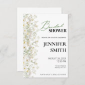 Invitation à la douche nuptiale florale Dainty - T (Devant / Derrière)