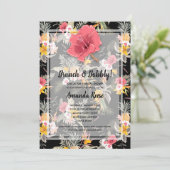 Invitation à la douche nuptiale florale d'ananas t (Debout devant)