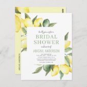 Invitation à la douche nuptiale florale de citron  (Devant / Derrière)