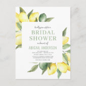 Invitation à la douche nuptiale florale de citron  (Devant)