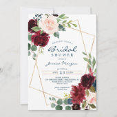 Invitation à la douche nuptiale florale de la mari (Devant)