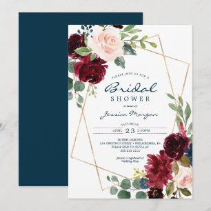 Invitation à la douche nuptiale florale de la mari
