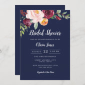 Invitation à la douche nuptiale florale de la mari (Devant / Derrière)