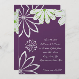 Invitation à la douche nuptiale florale d'Eggplant