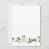 Invitation à la douche nuptiale florale d'ivoire,  (Dos)