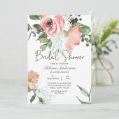 Invitation à la douche nuptiale florale Eggshell e (Debout devant)