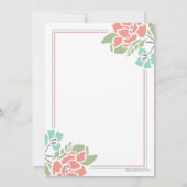 Invitation à la douche nuptiale florale en corail  (Dos)