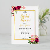 Invitation à la douche nuptiale florale en feuille (Debout devant)