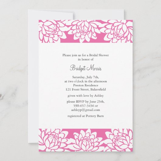 Invitation à la douche nuptiale florale et moderne (Devant)