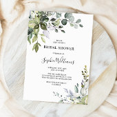 Invitation à la douche nuptiale florale Eucalyptus