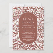 Invitation à la douche nuptiale florale Feuille ro (Devant)