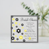 Invitation à la douche nuptiale florale jaune et g (Debout devant)