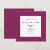 Invitation à la douche nuptiale florale - Magenta (Devant / Derrière)