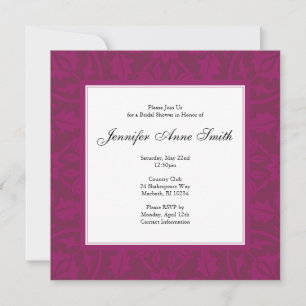 Invitation à la douche nuptiale florale - Magenta