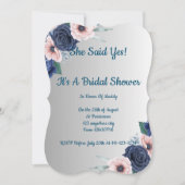 Invitation à la douche nuptiale florale, moderne,  (Devant)