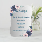 Invitation à la douche nuptiale florale, moderne,  (Debout devant)