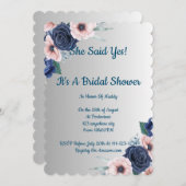 Invitation à la douche nuptiale florale, moderne, (Devant / Derrière)