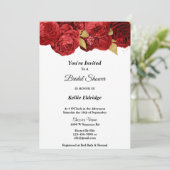 Invitation à la douche nuptiale Florale Rouge Et O (Debout devant)