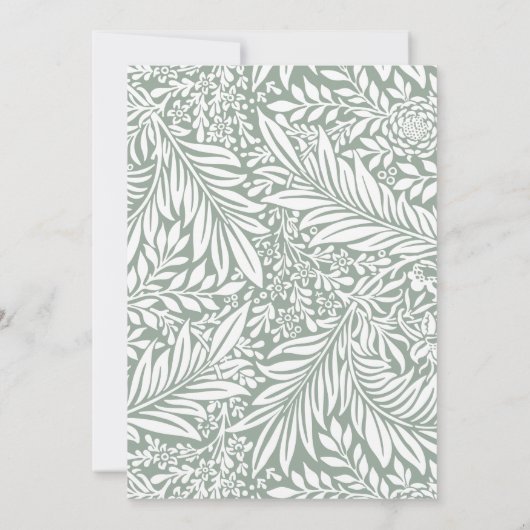 Invitation à la douche nuptiale florale Sage Leaf (Dos)