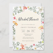 Invitation à la douche nuptiale florale tropicale (Devant)