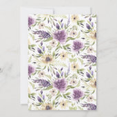 Invitation à la douche nuptiale florale violette (Dos)