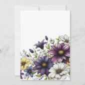 Invitation à la douche nuptiale florale violette (Dos)