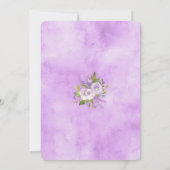 Invitation à la douche nuptiale florale violette (Dos)