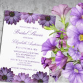 Invitation à la douche nuptiale florale violette