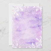 Invitation à la douche nuptiale florale violette (Dos)