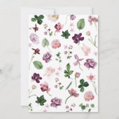 Invitation à la douche nuptiale florale violette (Dos)