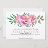 Invitation à la douche nuptiale florale violette m (Devant)