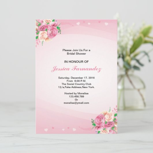 Invitation à la douche nuptiale florale vive (Debout devant)