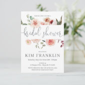 Invitation à la douche nuptiale florale, wedding s (Debout devant)
