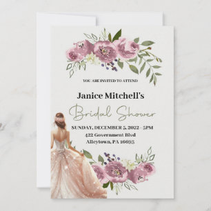 Invitation à la douche nuptiale floue