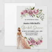 Invitation à la douche nuptiale floue (Devant / Derrière)