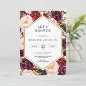 Invitation à la douche nuptiale floue de Bourgogne (Debout devant)