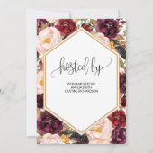 Invitation à la douche nuptiale floue de Bourgogne (Dos)