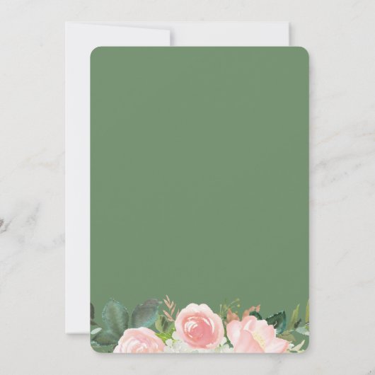 Invitation à la douche nuptiale floue et blanche (Dos)