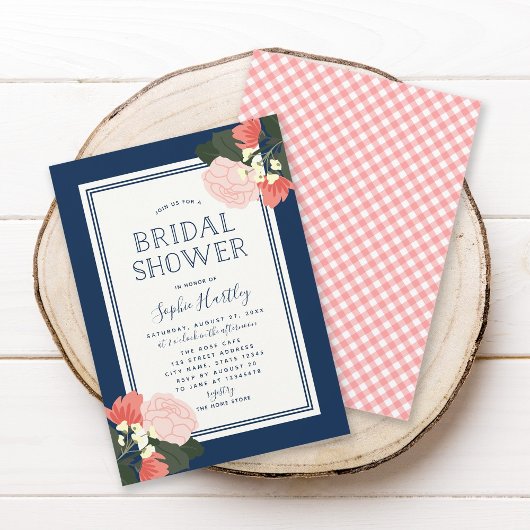 Invitation à la douche nuptiale floue Rose