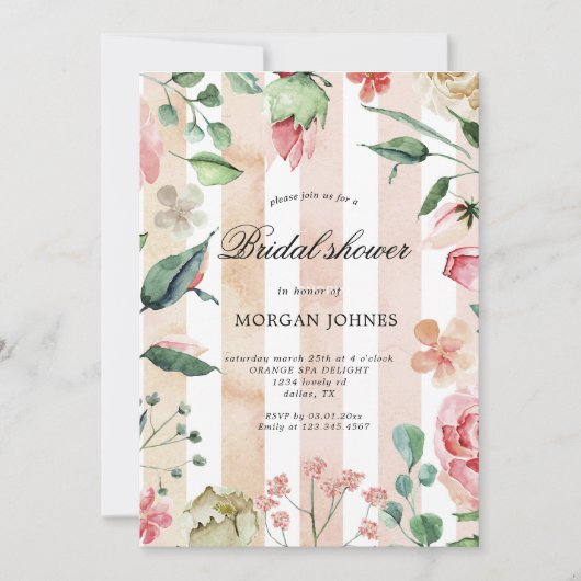 Invitation à la douche nuptiale floue Spring (Devant)