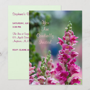 Invitation à la douche nuptiale Foxglove rose flor