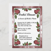 Invitation à la douche nuptiale Frame and Red Rose (Devant)
