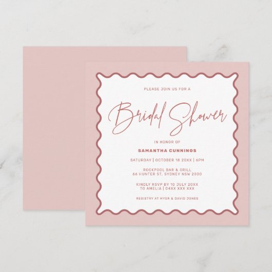 Invitation à la douche nuptiale frontalière (Devant / Derrière)