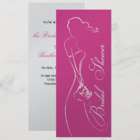 Invitation à la douche nuptiale Fuschia