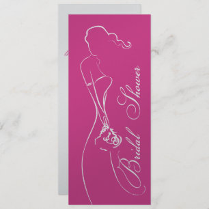 Invitation à la douche nuptiale Fuschia