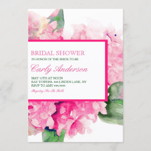 Invitation à la douche nuptiale Fuschia Floral