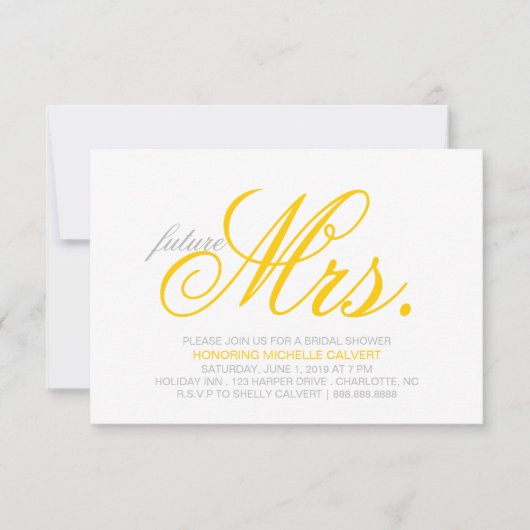 Invitation à la douche nuptiale| future Mme (Devant)