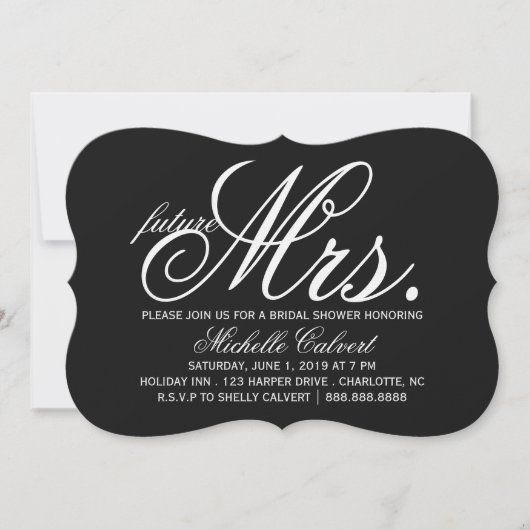 Invitation à la douche nuptiale| future Mme III (Devant)