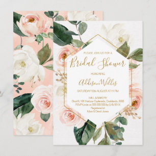 Invitation à la douche nuptiale géométrique floral