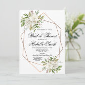 Invitation à la douche nuptiale géométrique Floral (Debout devant)